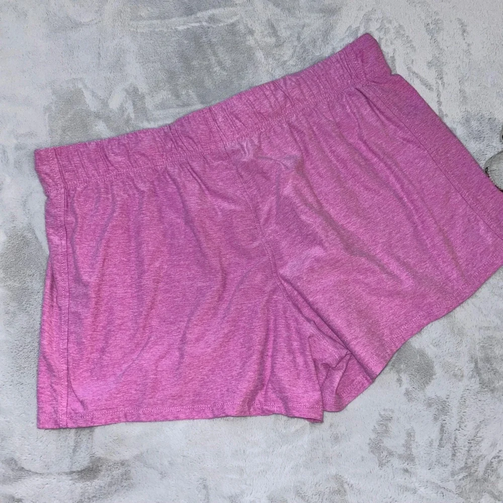 Pink Heathered Knit Lounge Shorts Drawstring NO SIZE‎ TAG Waist Pockets Relaxed